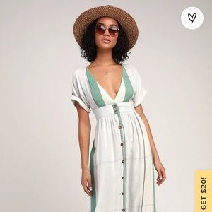 O’Neil Reid Multi Stripe Button-Up Midi Dress